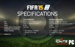 FIFA 15 Recommended PC Specifications