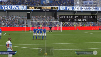 Bending a FIFA 15 curved freekick inside the wall