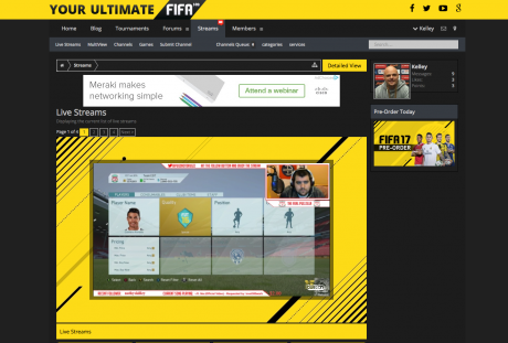 Live Streams Layout