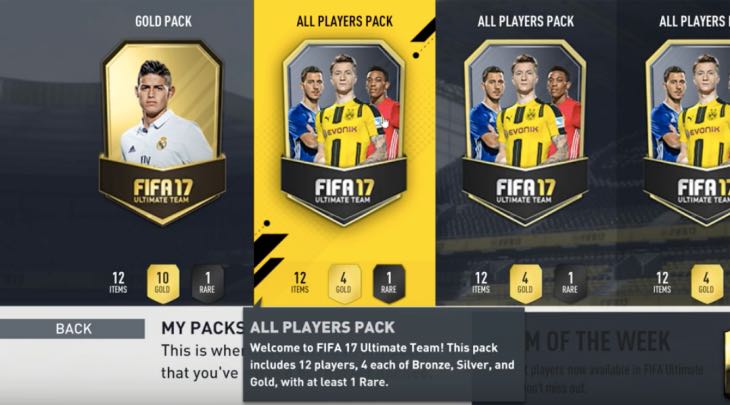 FIFA 17 Pack Odds